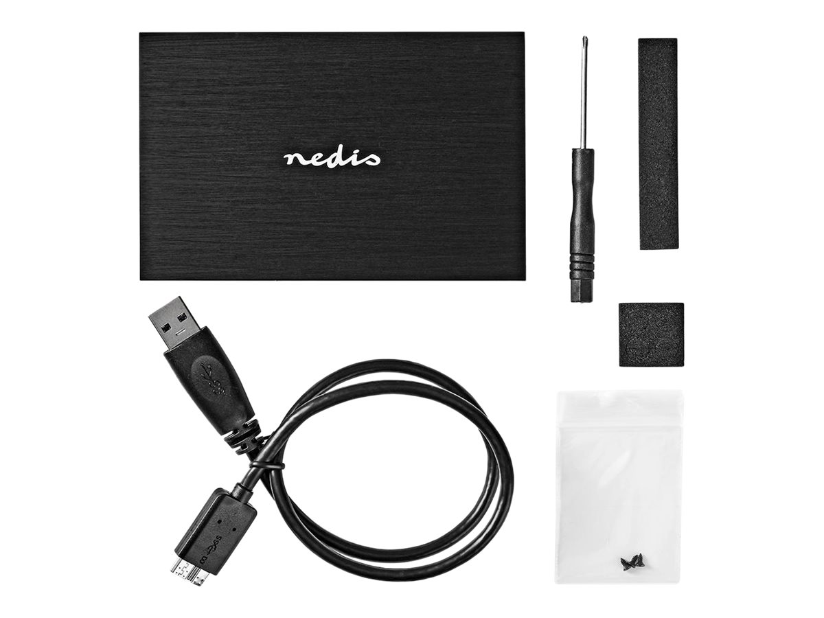 Nedis Festplattengehäuse 2.5 SATA III 6 Gb/s USB 3.2 Gen1 USB Type-A Aluminium, Plastik