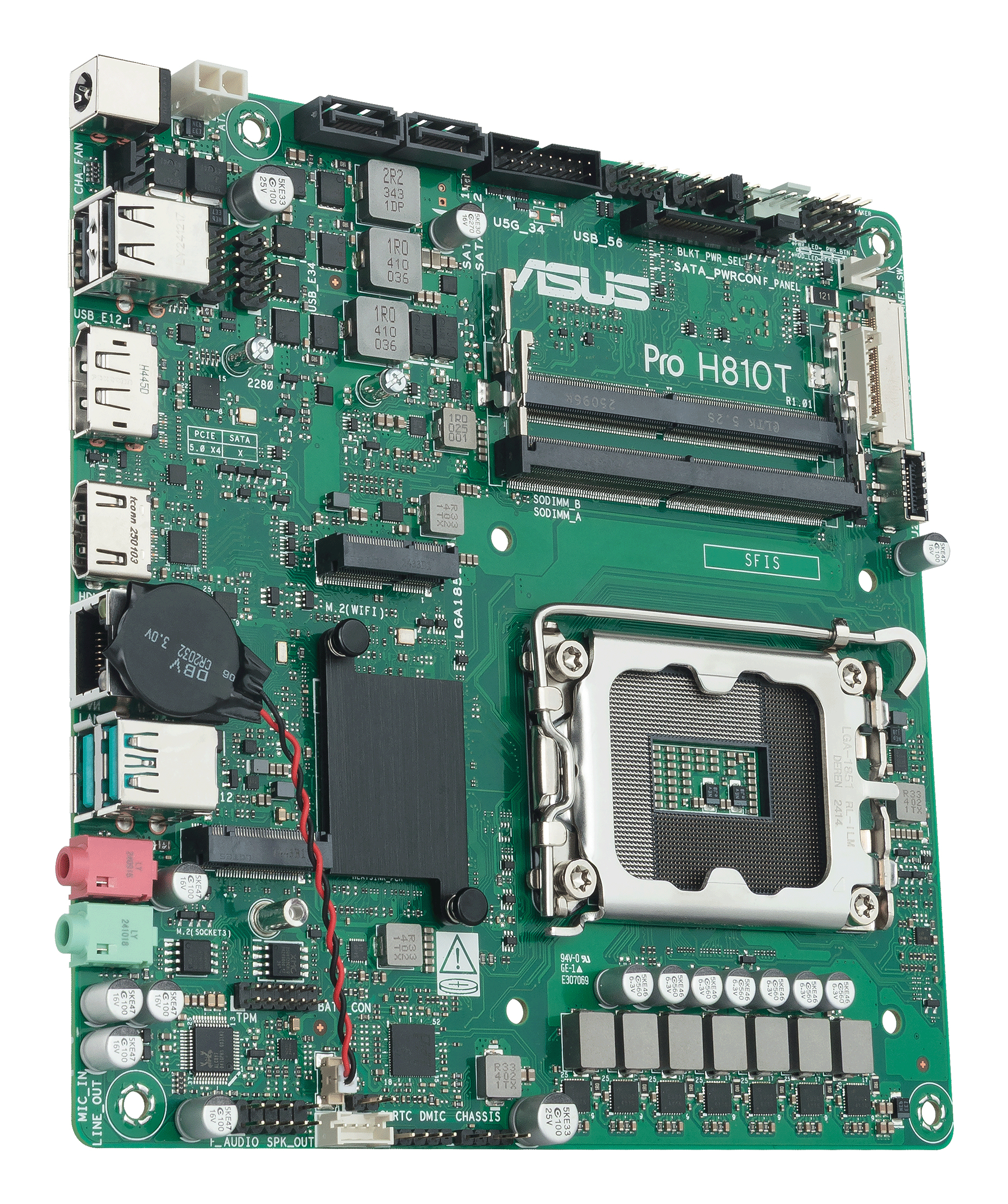 ASUS PRO H810T-CSM - Motherboard - Thin mini ITX - LGA1851-Sockel - H810 Chipsatz, Ansicht 4