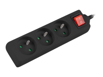 Lanberg PS1-03E-0150-BK - 1,5 m - Drinnen - Typ E - Schwarz - 3 AC-Ausgänge - 2500 W, Ansicht 2