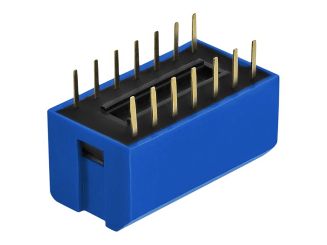 Delock DIP flip switch piano 7-digit 2.54 mm pitch THT vertical - DIP-Schalter - Blau (Packung mit 10)