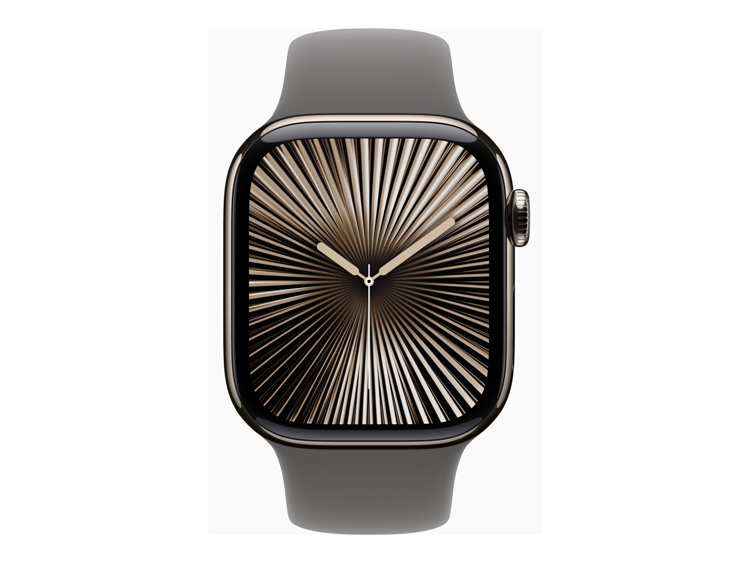 Apple Watch Series 10 (GPS + Cellular) - 42 mm - natürliches Titan - mit Sportband - Stone Gray - Bandgröße: S/M, Ansicht 3