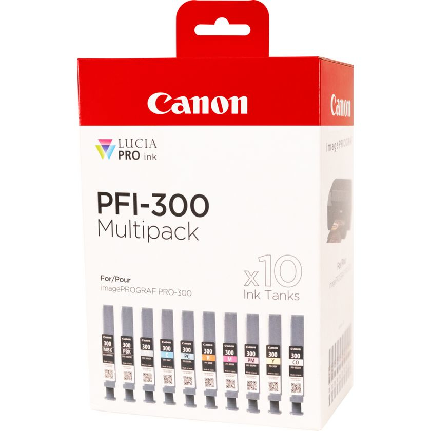 Canon PFI-MBK/PBK/CO/GY/R/C/M/Y/PC/PM 10 Ink Cartridge Multipack, Ansicht 3