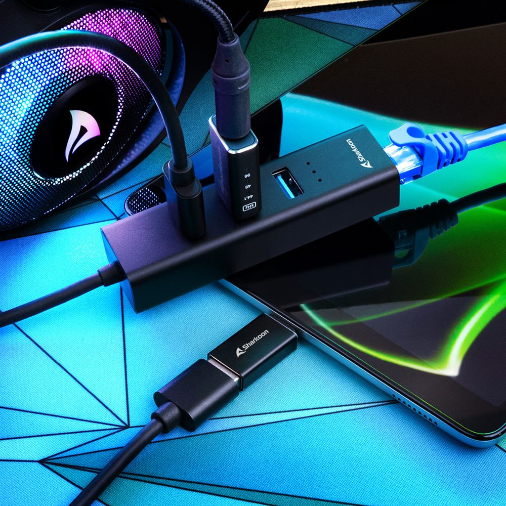 Sharkoon 4044951037575 - Kabellos - USB 3.2 Gen 1 (3.1 Gen 1) Type-C - Schwarz - USB 3.2 Gen 1 (3.1 Gen 1) Type-A, Ansicht 3