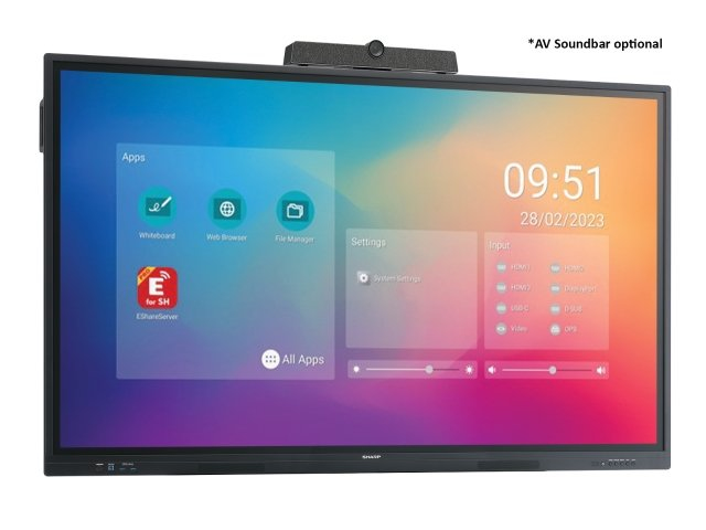 Sharp PN-LC862 - Digital Signage Flachbildschirm - 2,18 m (86) - LCD - 3840 x 2160 Pixel - WLAN - 16/7, Ansicht 2