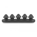 Delock Kabelhalter - 5 Durchführungen selbstklebend - Tisch montierbar Oberfläche montierbar geeignet für Wandmontage - Schwarz (Packung mit 2)