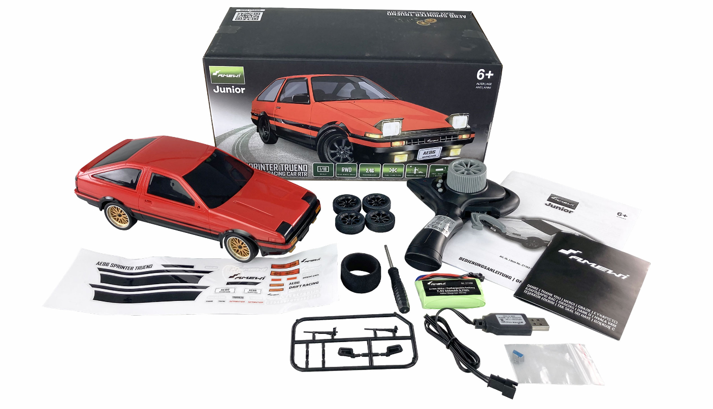 Amewi RC Auto AE86 Sprinter Drift Racing Car 1 18 RTR Rot, Ansicht 2
