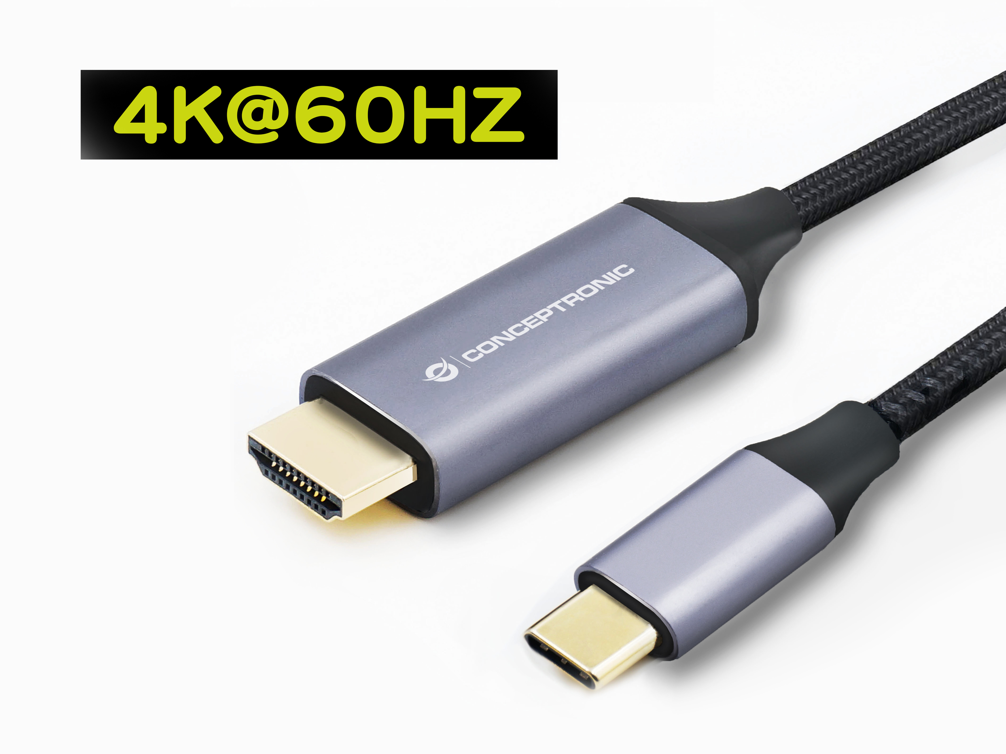 Conceptronic USB-C zu HDMI-Kabel - Male to Male - 4K 60Hz - 2 m - USB Typ-C - HDMI - Männlich - Männlich - Gerade, Ansicht 4