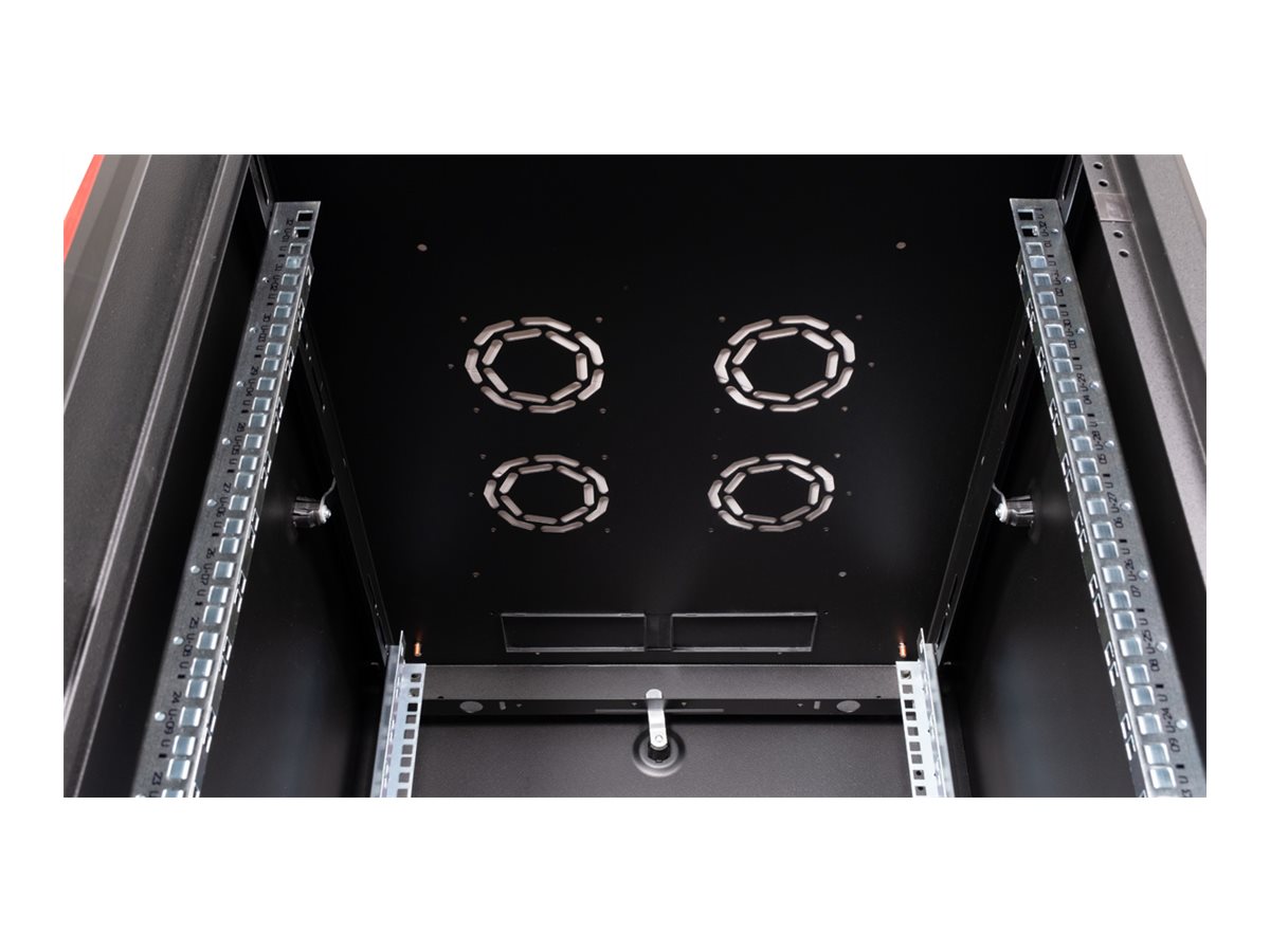 ROLINE 19 Zoll Netzwerkschrank Basic 32 600x800 BxT Glastür schwarz, Ansicht 3