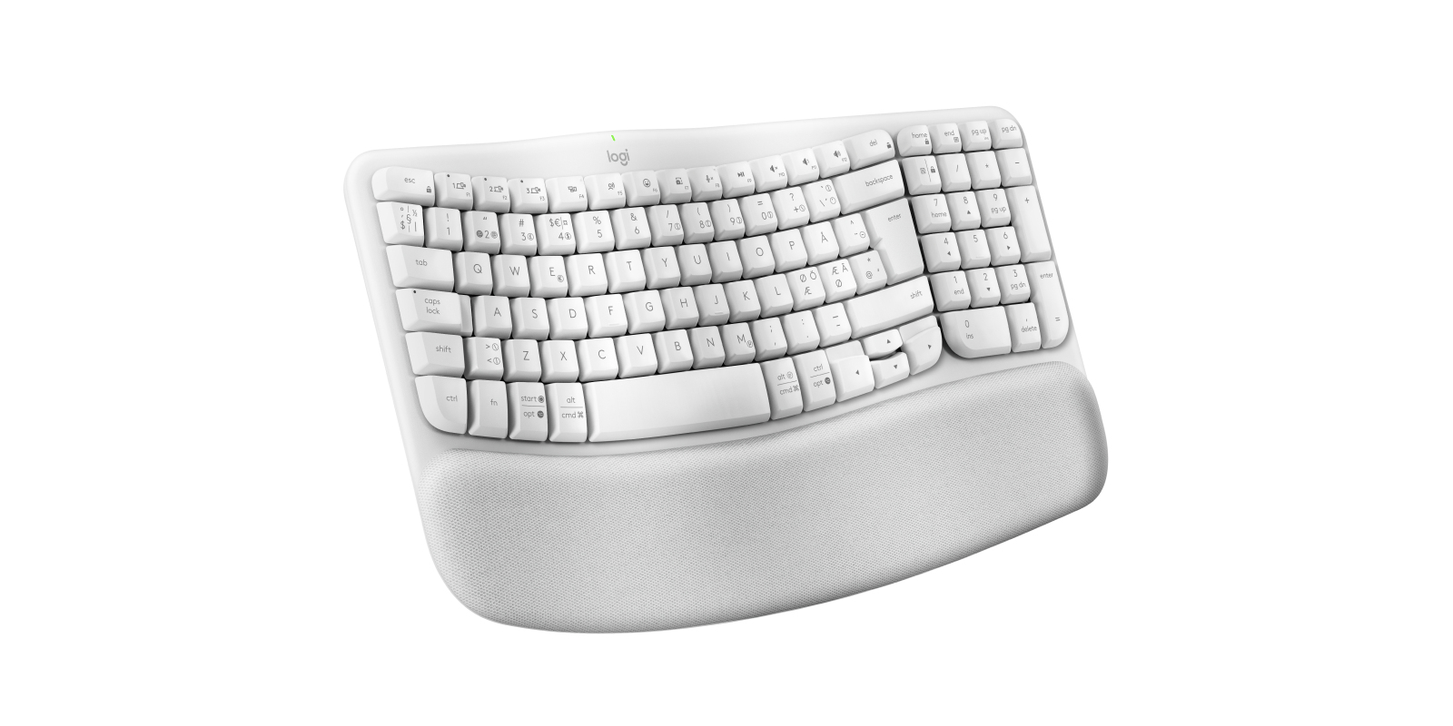 Logitech Ergo Series - Tastatur - mit gepolsterter Handgelenkauflage - TL: Nordisch, QWERTY, Ansicht 2