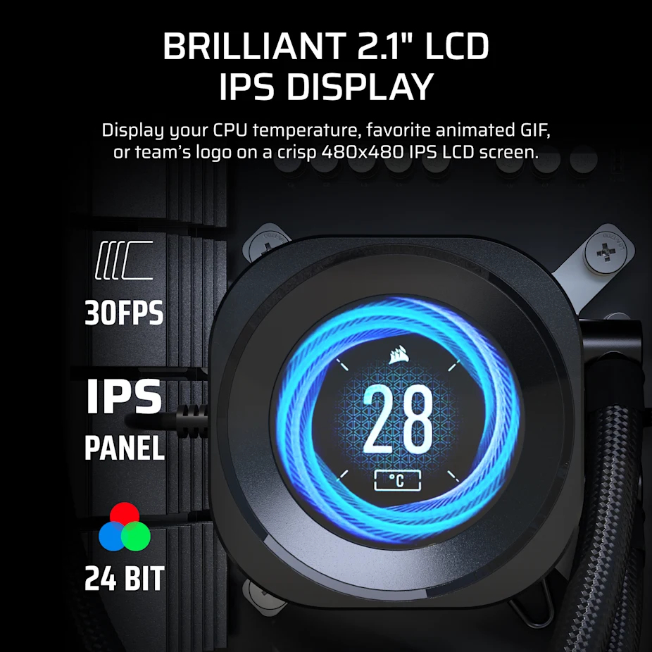 Corsair Nautilus 360 RS - Prozessor-Flüssigkeitskühlsystem - Kühlergröße: 360 mm - (für: AM5, AM4, LGA1851, LGA1700) - Schwarz, Ansicht 3