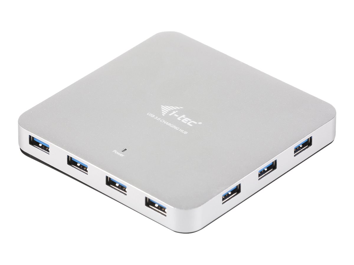 iTec USB 3.0 Metal Active HUB 10 Port mit Netzteil ideal fuer Notebook Ultrabook Tablet PC unterstuetzt Win und Mac OS