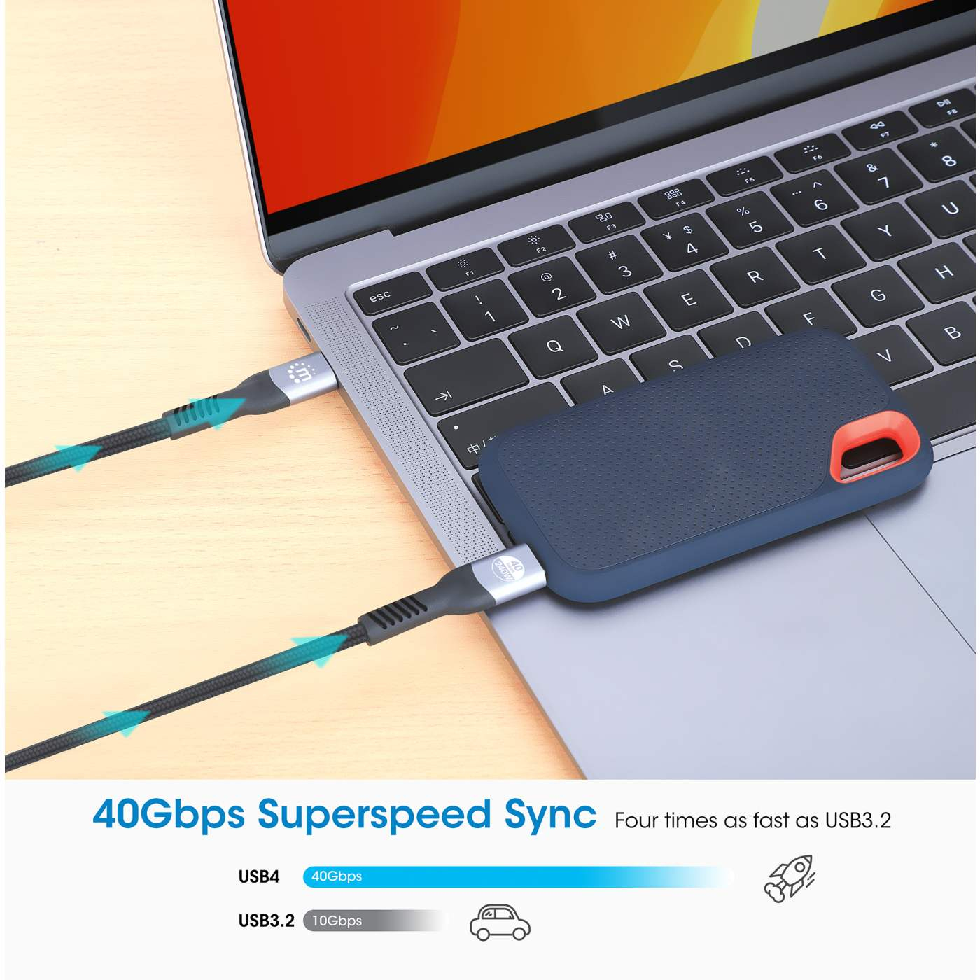 Manhattan USB4 USB-C St/St Ladekabel 240W 40Gbit/s 8K 2m - Digital/Daten - Digital/Display/Video, Ansicht 3
