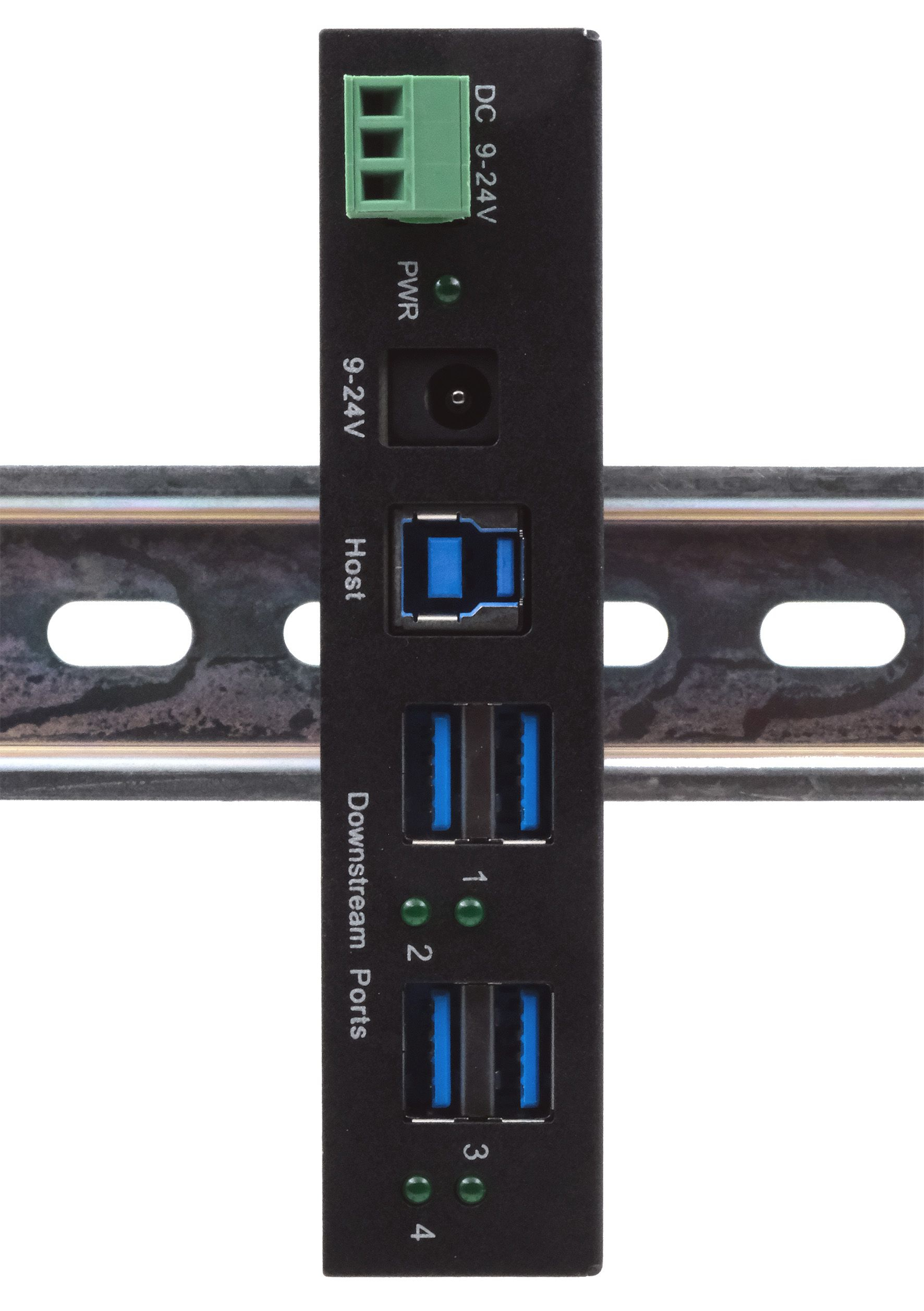 Exsys GmbH 4-Port USB 3.2 Gen 1 Metall HUB DIN-Rail 15KV ESD Schutz Tiveco, Ansicht 2
