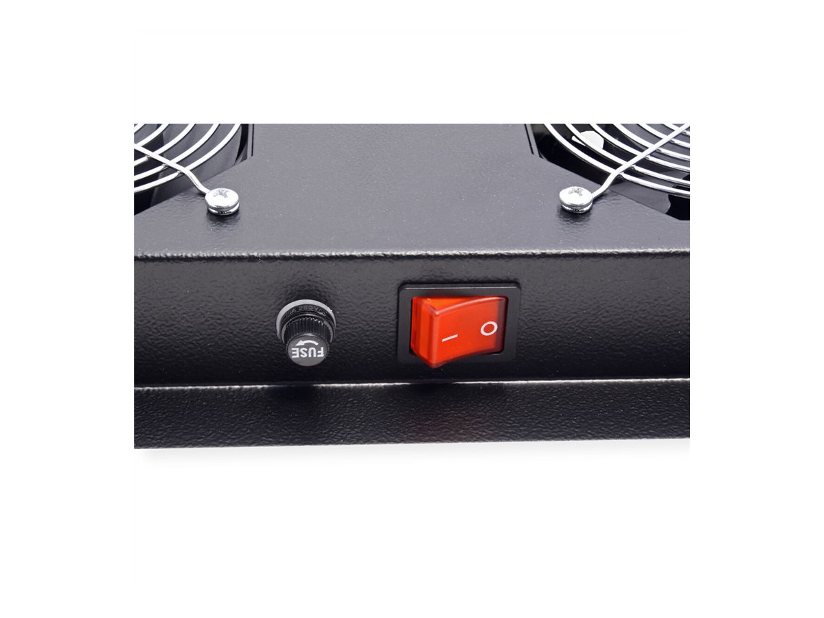 ROLINE 19 Zoll Dachlüftereinheit 4 Lüfte Thermostat schwarz, Ansicht 3
