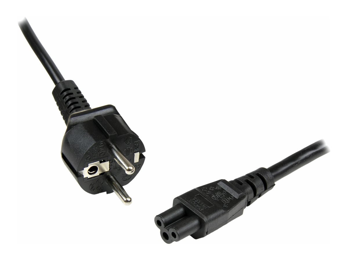 StarTech.com 3 m Laptop Stromkabel, EU Schuko auf C5 Stecker, 2.5A 250V - Stromkabel - power CEE 7/7 (S)