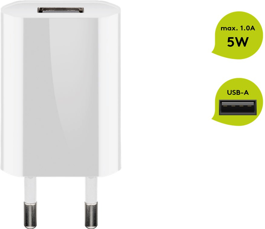 Goobay - Netzteil - 5 Watt - 1 A (USB) - weiß, Ansicht 2