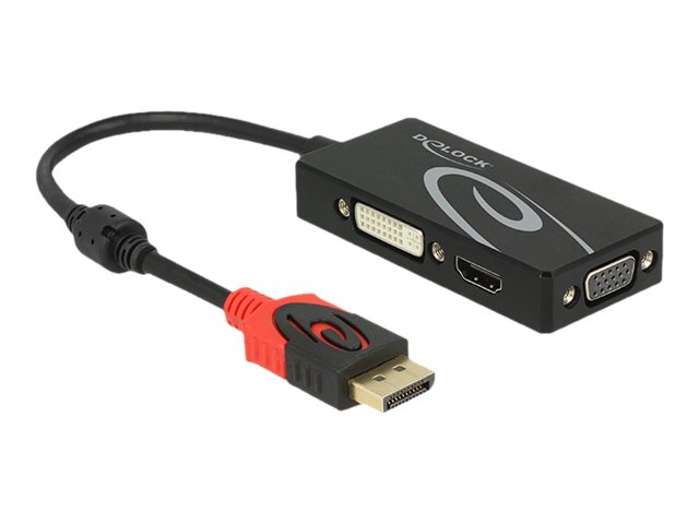 Delock - Videokonverter - DisplayPort - DVI, HDMI, VGA - Schwarz - retail
