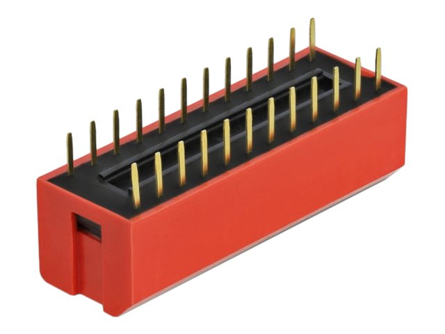 Delock DIP flip switch piano 12-digit 2.54 mm pitch THT vertical - DIP-Schalter - Rot (Packung mit 10)