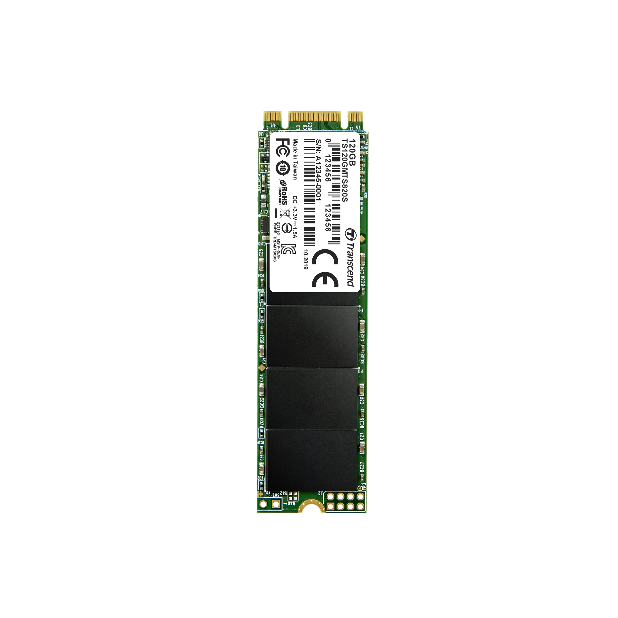 Transcend MTS820 - 120 GB SSD - intern - M.2 2280, Ansicht 2