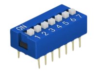 Delock DIP sliding switch 7-digit 2.54 mm pitch THT vertical - DIP-Schalter - Blau (Packung mit 5)