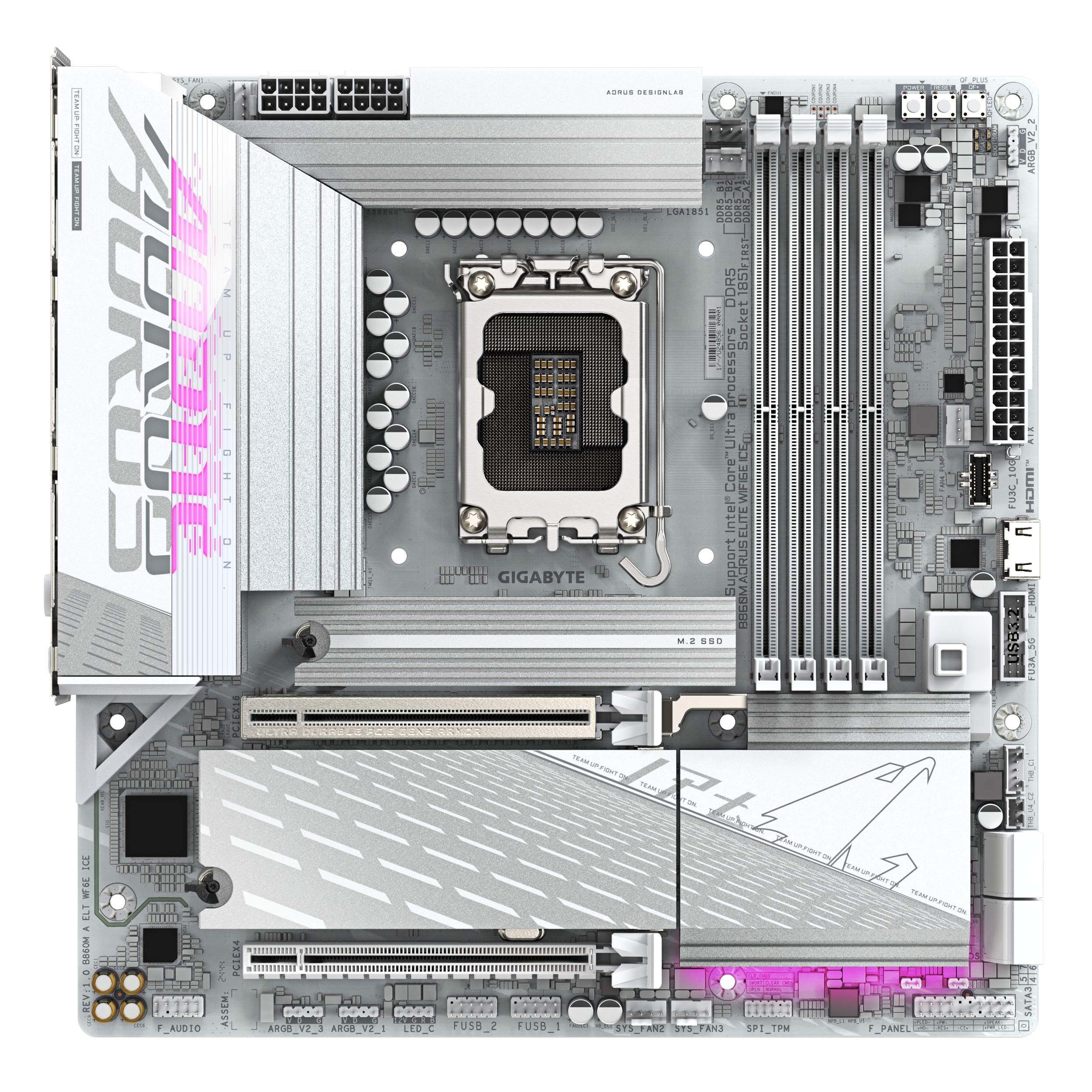Gigabyte MB GBT Intel 1851 B860M A ELT WF6E ICE - Micro/Mini/Flex-ATX - USB 3.2, Ansicht 4