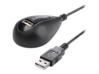 StarTech USB 2.0 Verlängerung 1,5m mit Dockingstation - USB-A Verlängerungskabel Stecker auf Buchse mit Standfuss inSchwarz