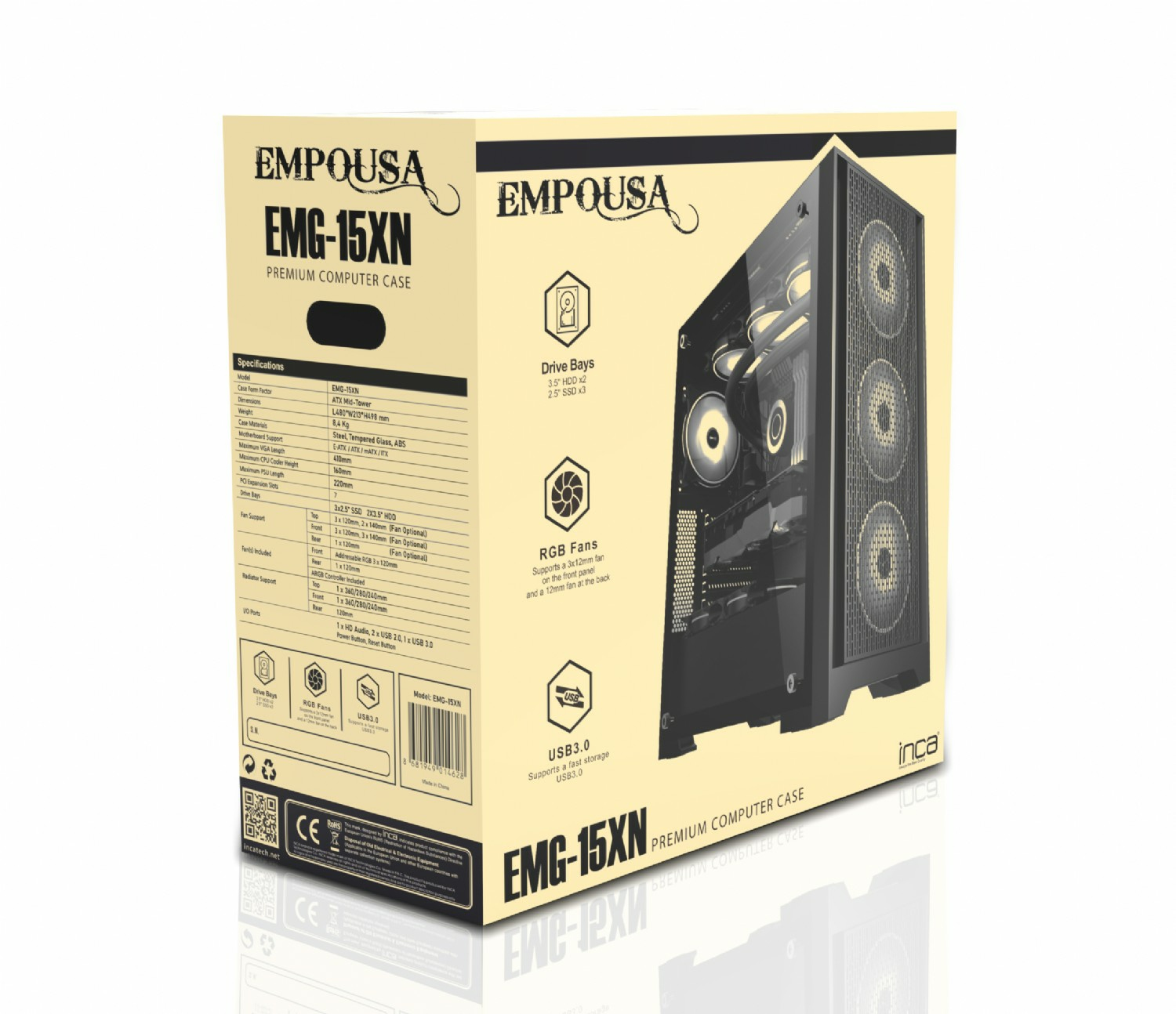 INCA Geh EMG-15XN - Midi/Minitower - ATX, Ansicht 2