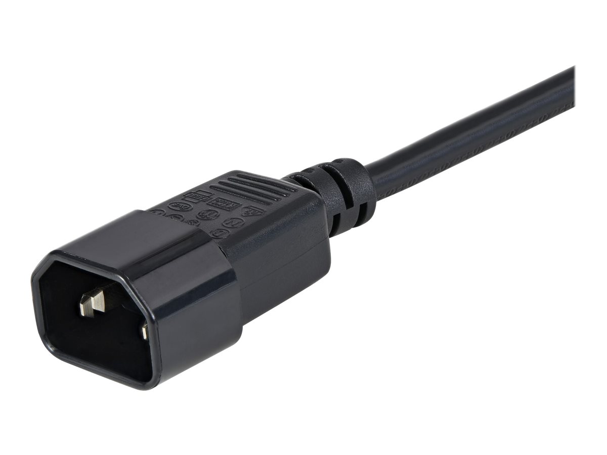 StarTech.com 1 m Stromkabel Verlängerung, C14 auf C13, 10A 125V, 18AWG, Stromkabel Verlängerung für Computer, IEC-320-C14 auf IEC-320-C13 AC Netzteil Stromkabel Verlängerung, UL gelistet (PXT1001M)