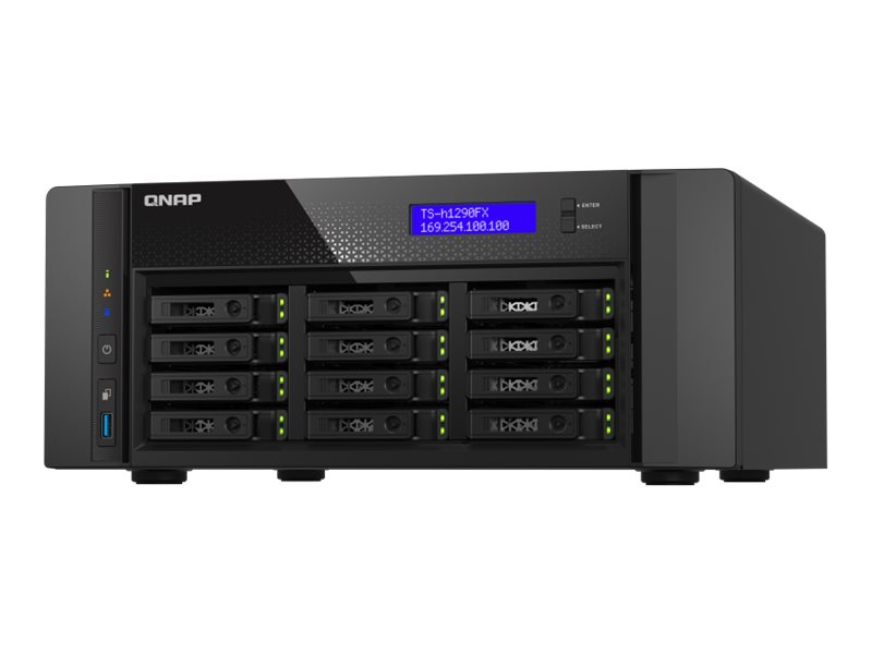 QNAP TS-h1290FX - NAS-Server - 12 Schächte - SATA 6Gb/s / PCIe (NVMe) / U.2 - RAM 64 GB - 25 Gigabit Ethernet / 2.5 Gigabit Ethernet