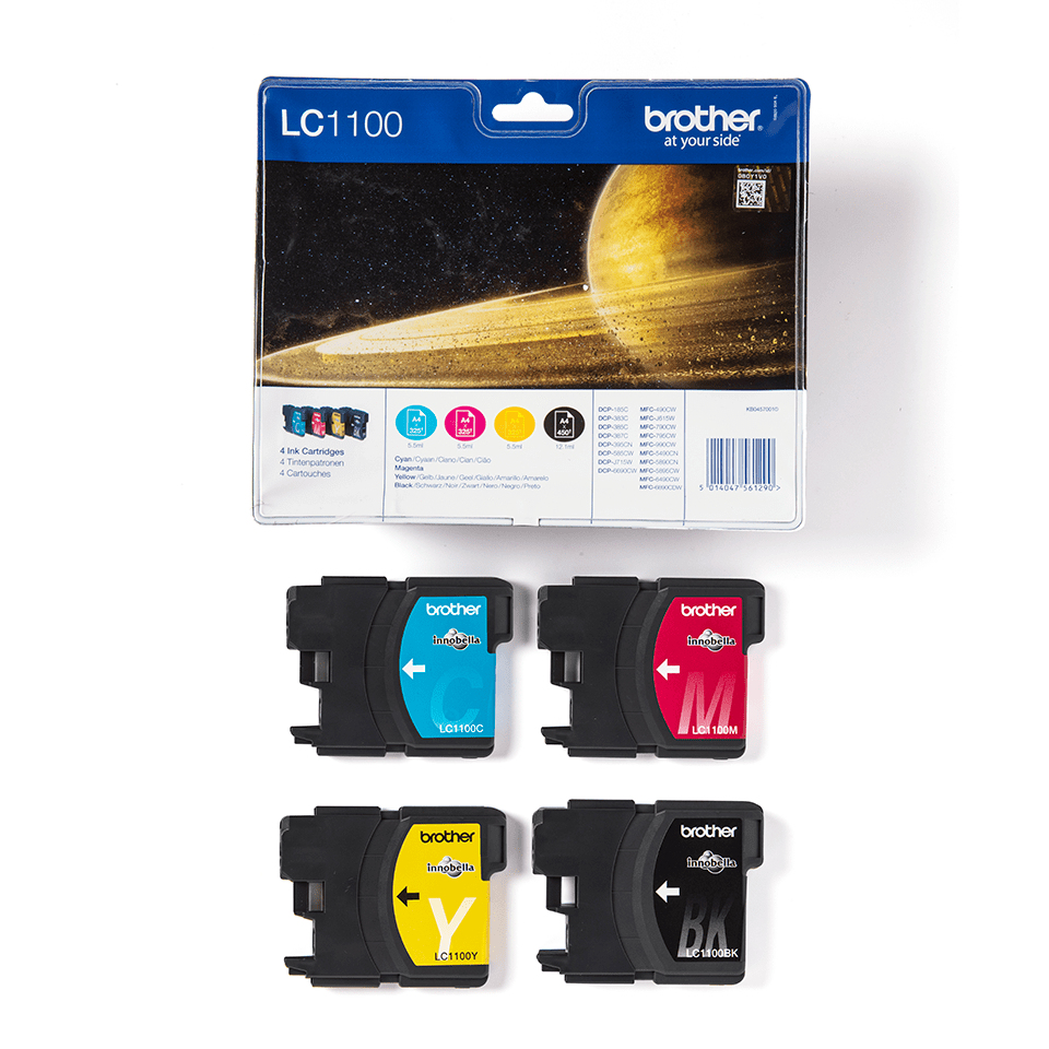 Brother LC1100 Value Pack - 4er-Pack - Schwarz, Gelb, Cyan, Magenta, Ansicht 2