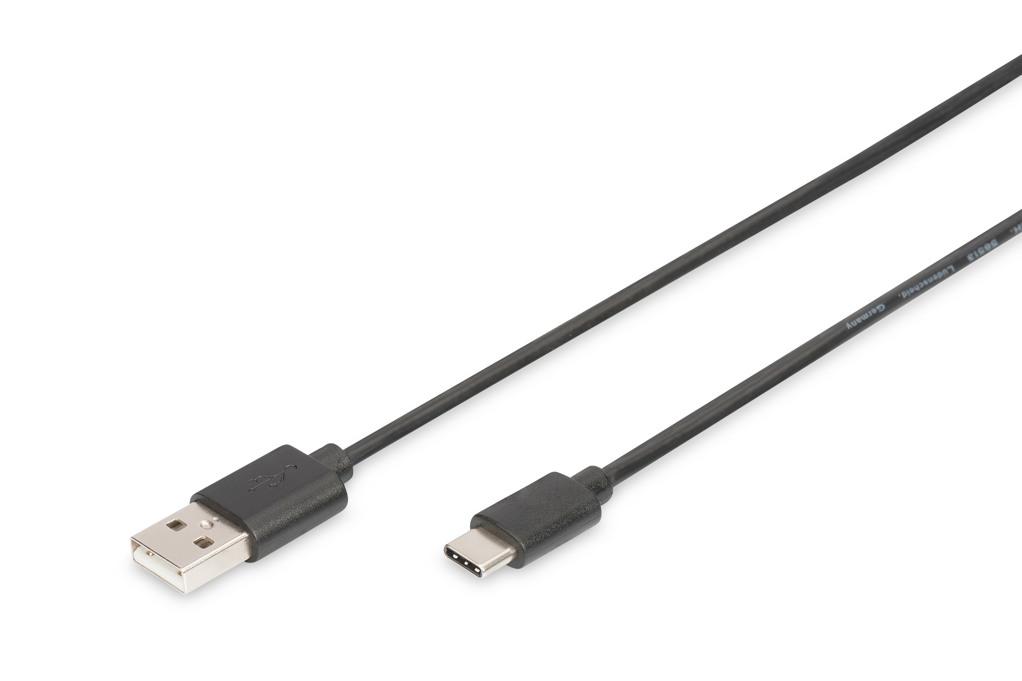 DIGITUS USB Type-C Anschlusskabel, 1,8 m, USB C, USB A, USB 3.2 Gen 1 (3.1 Gen 1), Männlich/Männlich, Schwarz