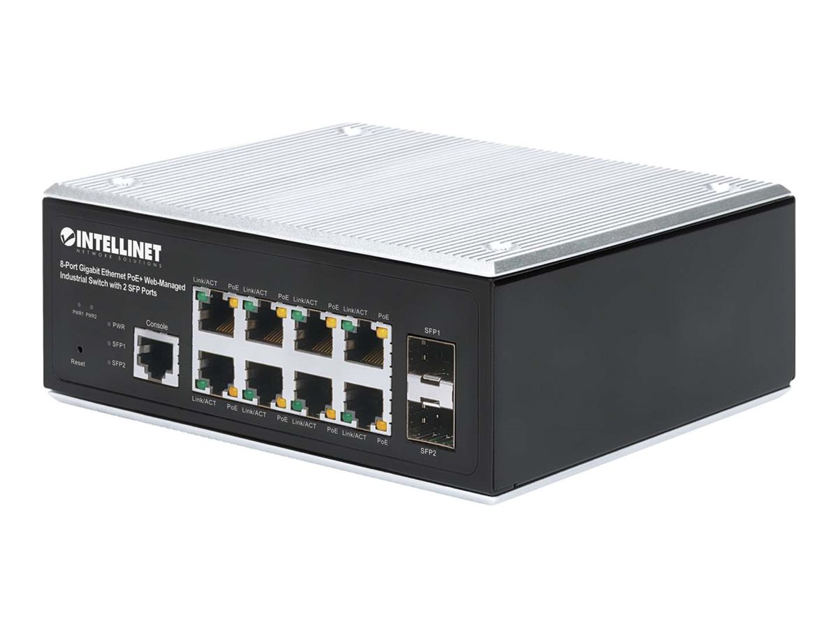 Intellinet Switch - industriell - L2+ - managed - 8 x 10/100/1000 (PoE+)