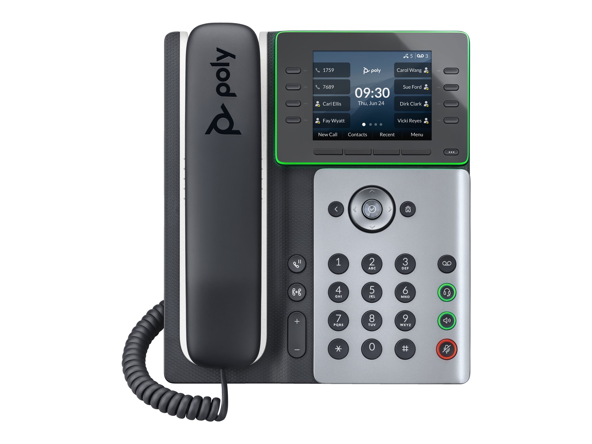 HP Poly Edge E350 - VoIP-Telefon mit Rufnummernanzeige/Anklopffunktion, Ansicht 5