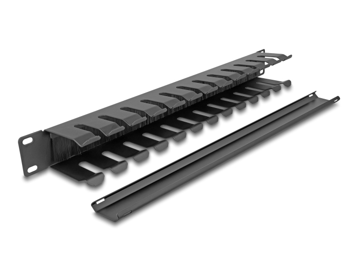 Delock 67069 - 19'' Rangierpanel 2Öffnungen 1 HE schwarz, Ansicht 4