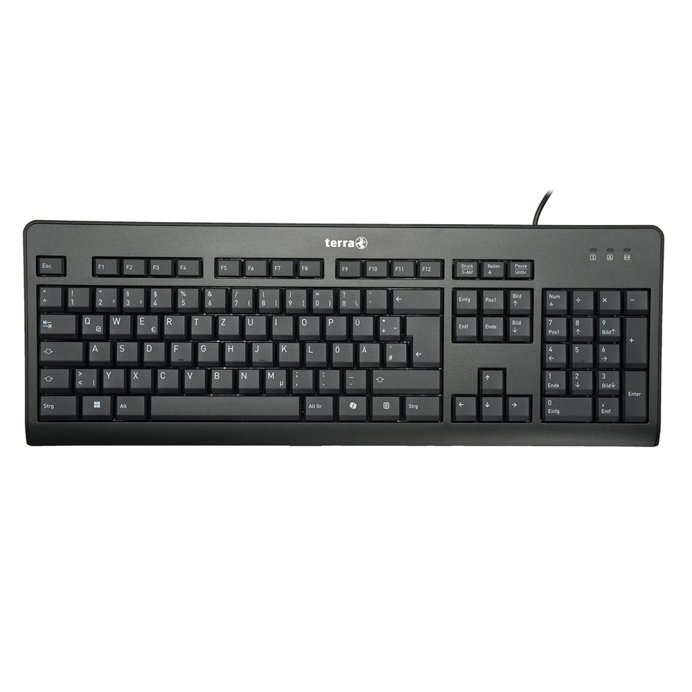 TERRA Keyboard 1500 Corded[DE] USB black Copilot QWERTZ kabelgebunden - Tastatur - 105 Tasten
