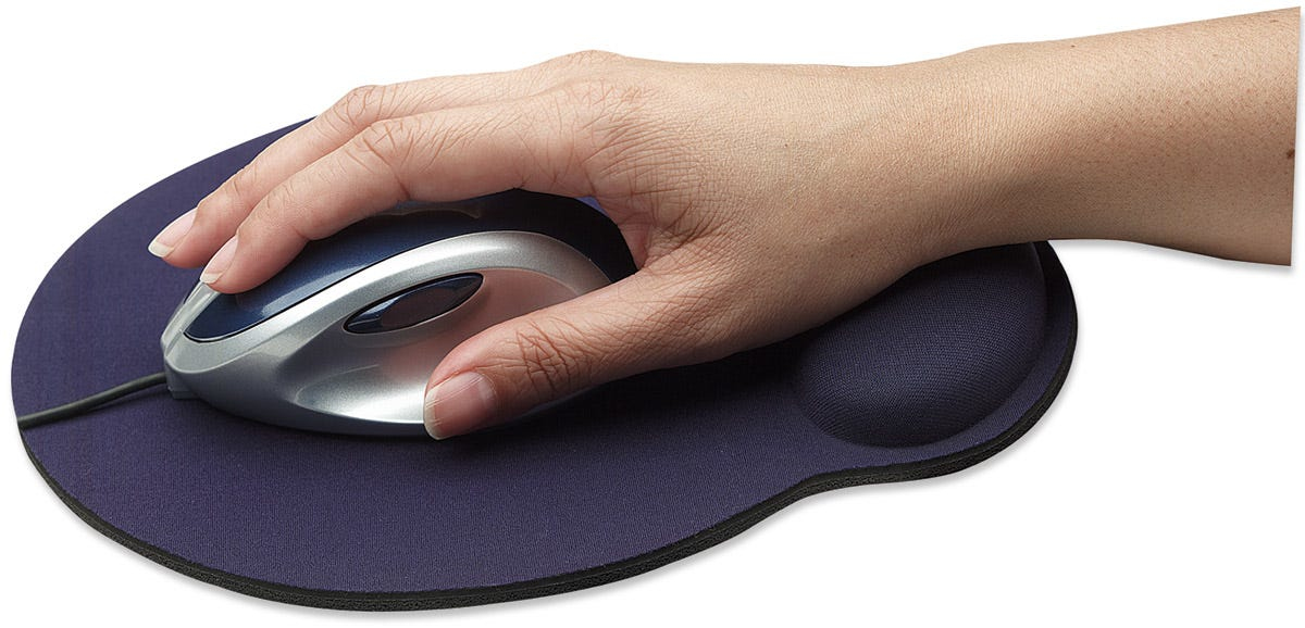 Manhattan Wrist Gel Support Pad and Mouse Mat, Blue, 241 x 203 x 40 mm, non slip base, Lifetime Warranty, Ansicht 3