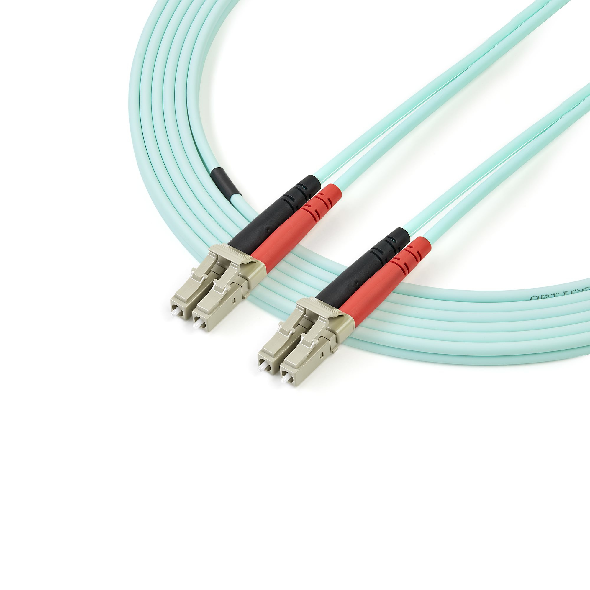 StarTech.com Aqua OM4 Duplex Multimode Fiber - 3m/ 9 ft - 100 Gb - 50/125 - OM4 Fiber - LC to LC Fiber Patch Cable, Ansicht 4