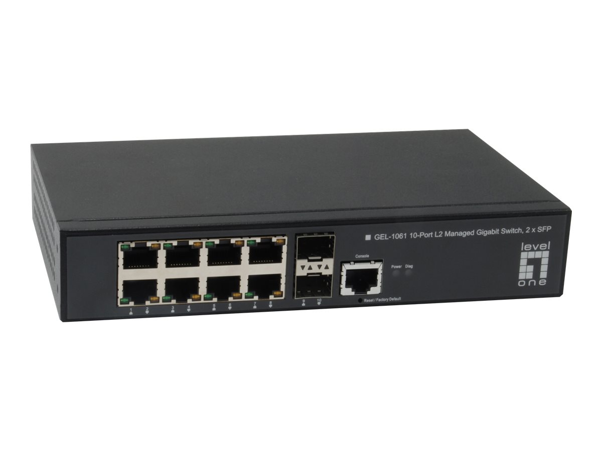 LevelOne GEL-1061 - Switch - managed - 8 x 10/100/1000 + 2 x SFP