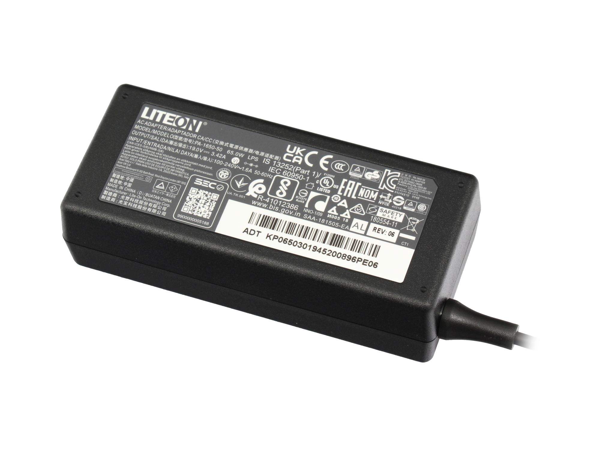 Acer Netzteil - 65 Watt - für Aspire 16XX, 30XX, 35XX, 50XX, 55XX, Ansicht 2