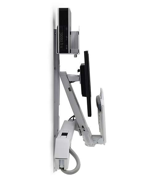 Ergotron Sit-Stand Combo System Mit CPU-Halter klein - Befestigungskit (Tastatur-Tablett, CPU Wandhalterung, Monitorarm), Ansicht 4