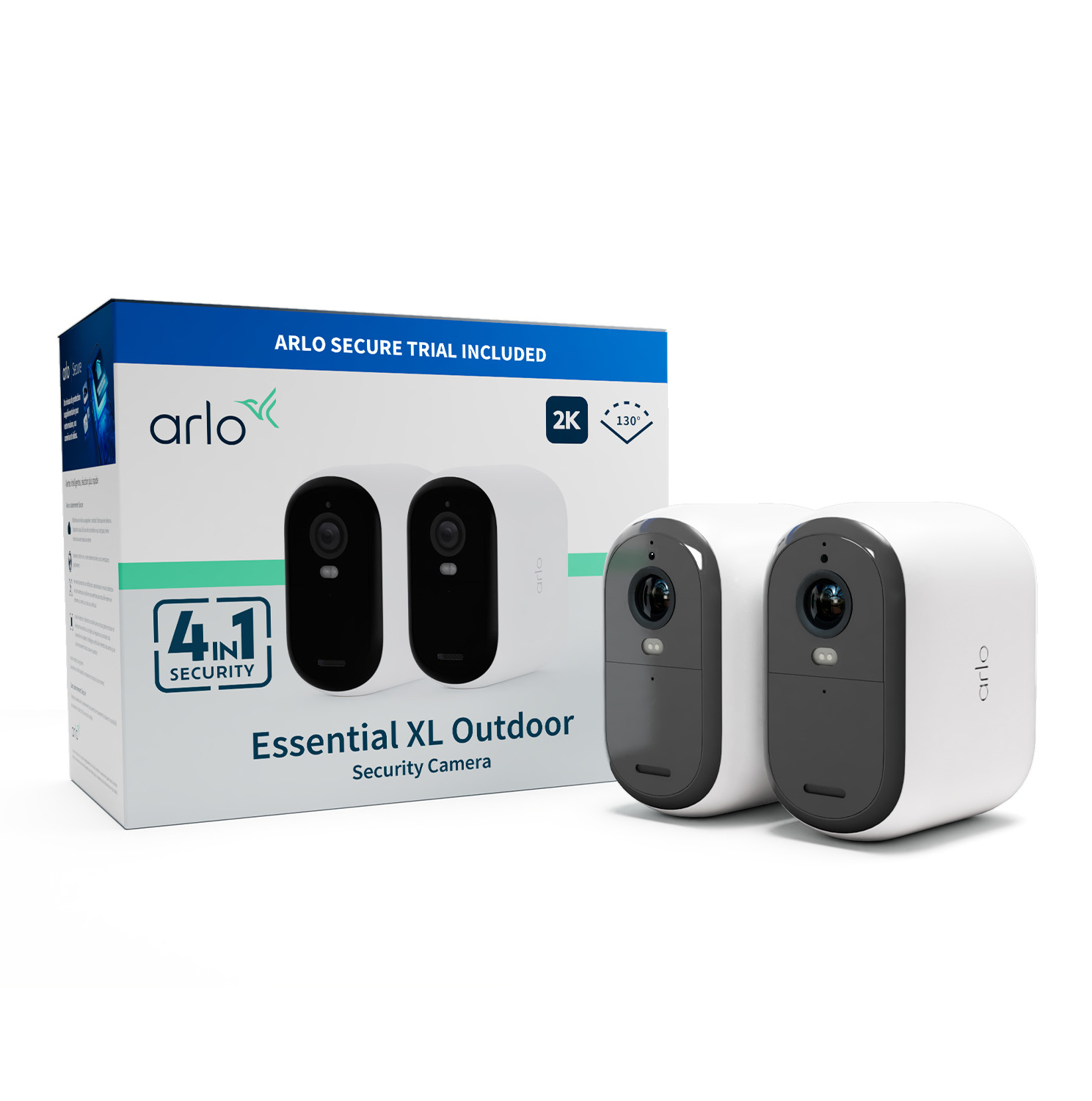 ARLO Essential XL - 2. Generation - Netzwerk-Überwachungskamera - Innenbereich, Außenbereich - witterungsbeständig - Farbe (Tag&Nacht)