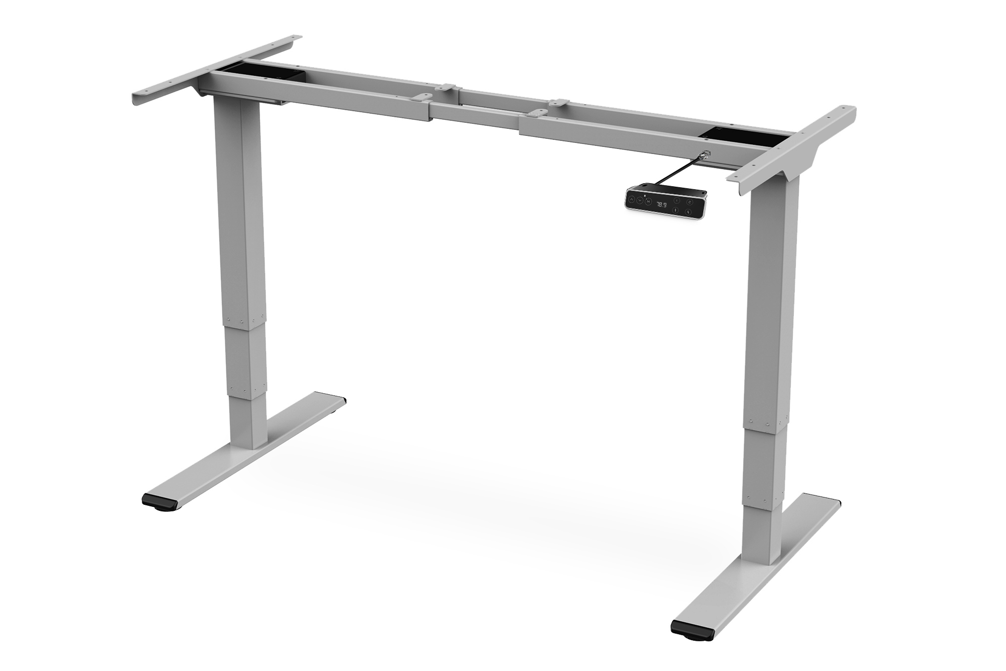 DIGITUS Elektrisch höhenverstellbares Tischgestell, Dual-Motor, 3-Stufen, Grau, Ansicht 2