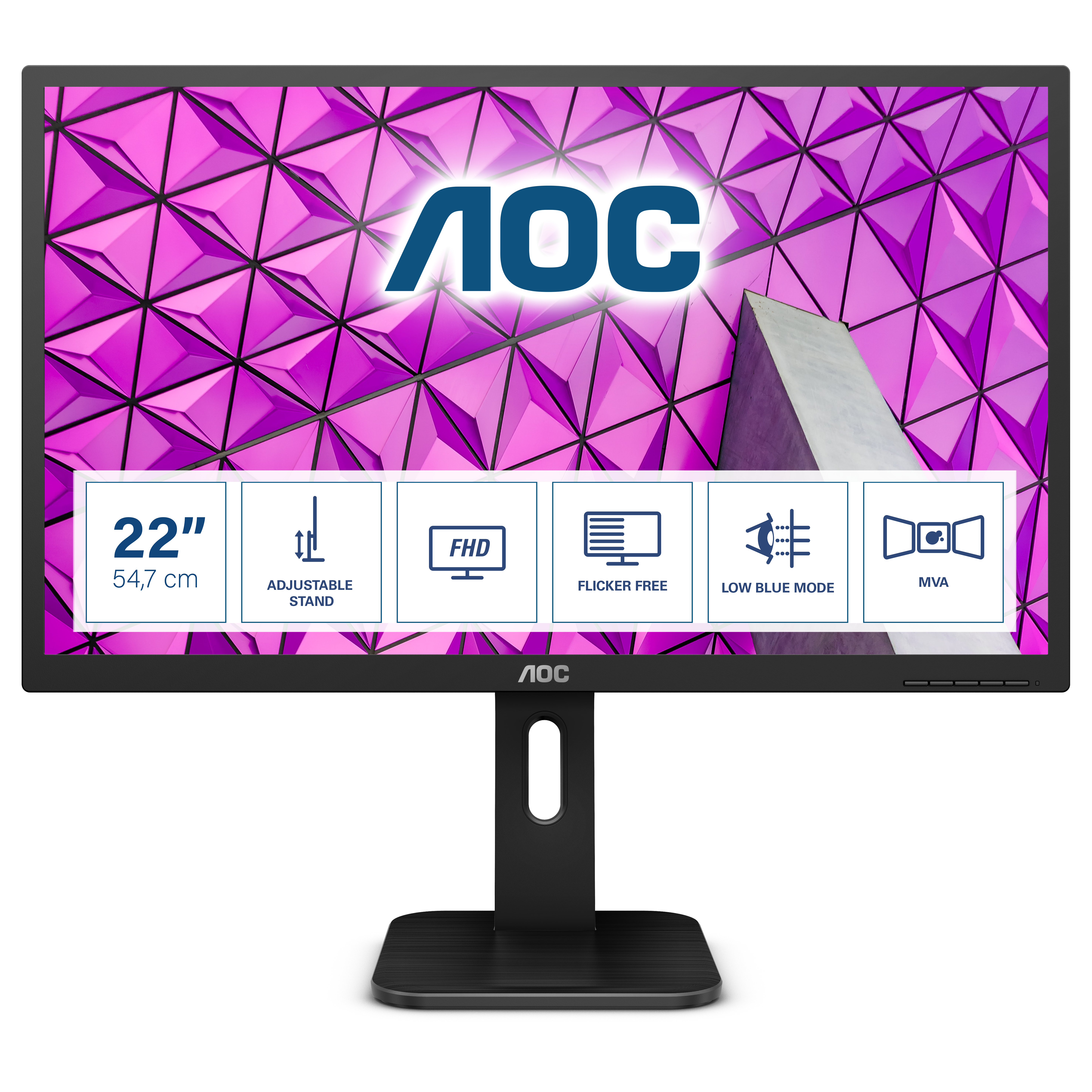 AOC P1 22P1, 54,6 cm (21.5&quot;), 1920 x 1080 Pixel, Full HD, LED, 5 ms, Schwarz