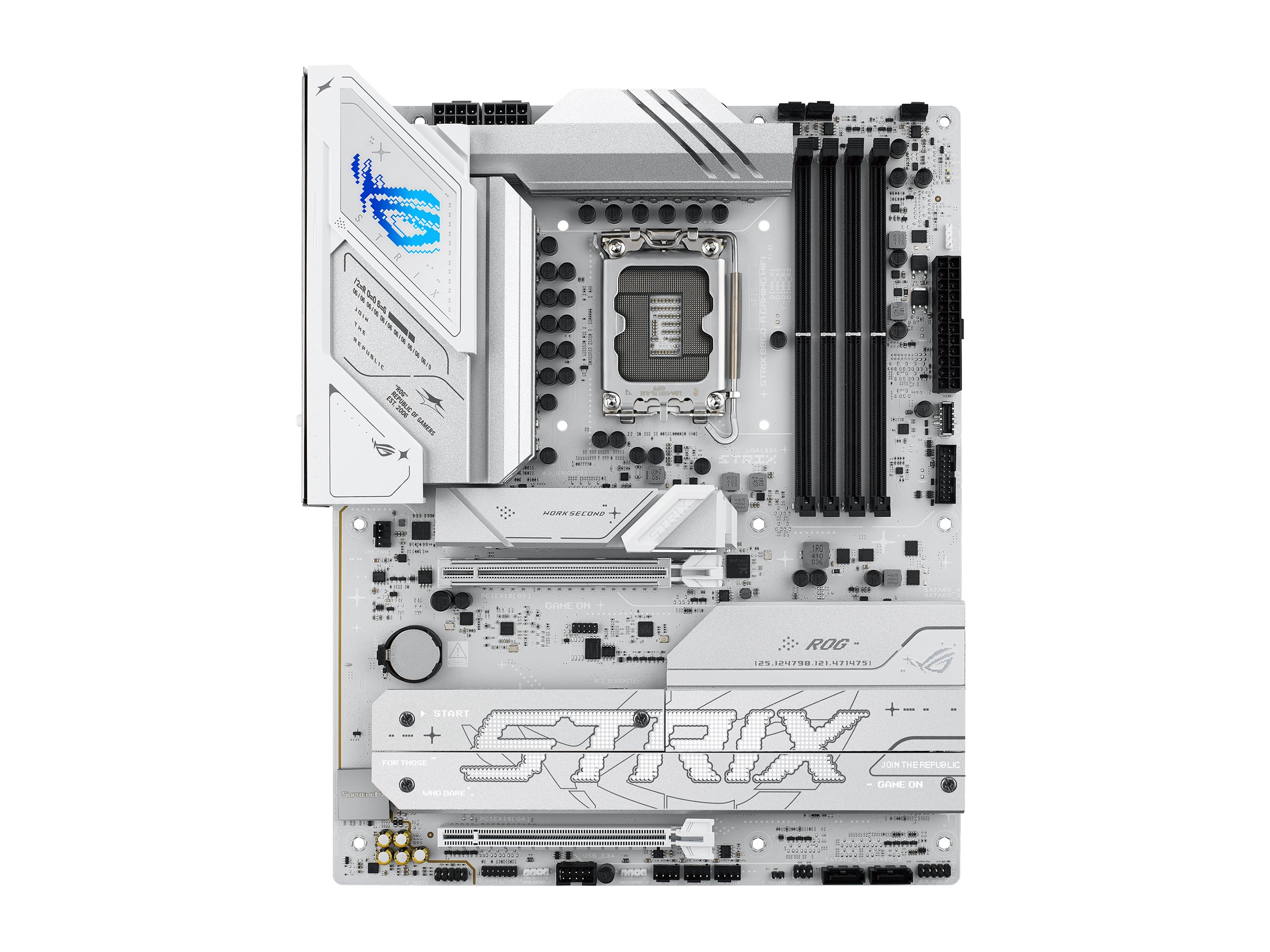 ASUS ROG STRIX B860-A GAMING WIFI - Motherboard - ATX - LGA1851 Sockel - B860 Chipsatz - USB4, USB 3.2 Gen 2, USB-C 3.2 Gen2, USB 3.2 Gen 1 - Wi-Fi 7, 2.5 Gigabit LAN, Bluetooth - Onboard-Grafik (CPU erforderlich)