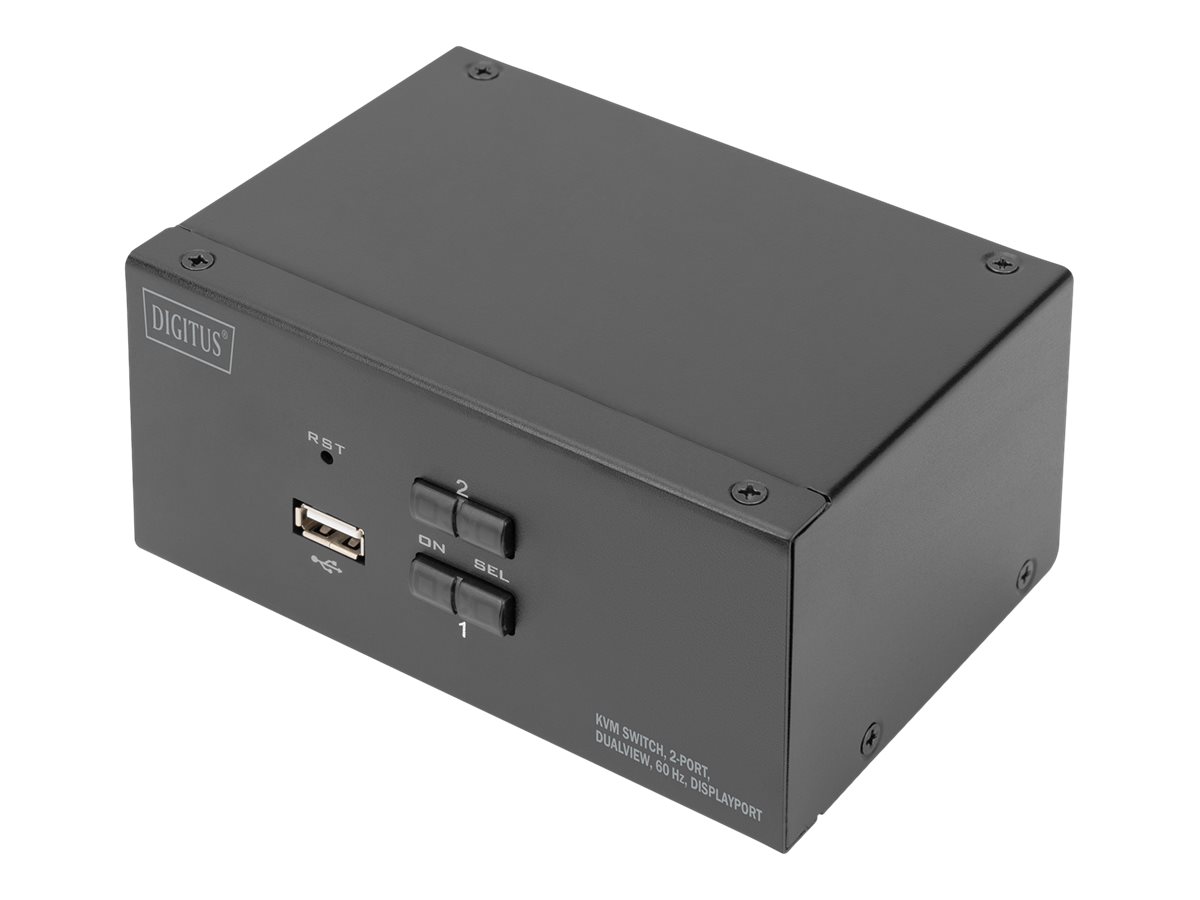 DIGITUS KVM-Switch 2 Port Dual Display 4K DisplayPort®