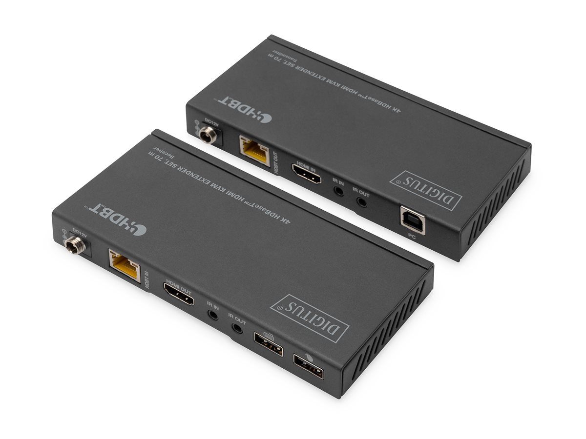 DIGITUS 4K HDBaseT HDMI KVM Extender Set, 70 m