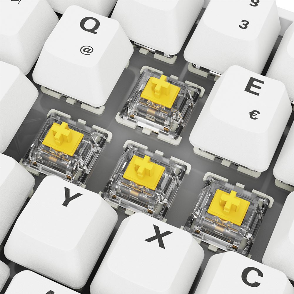 Sharkoon Skiller SGK50 S4 Gen2 PBT weiss Gateron G Pro 3.0 Yellow - TL: Deutsch, QWERTZ, Ansicht 4