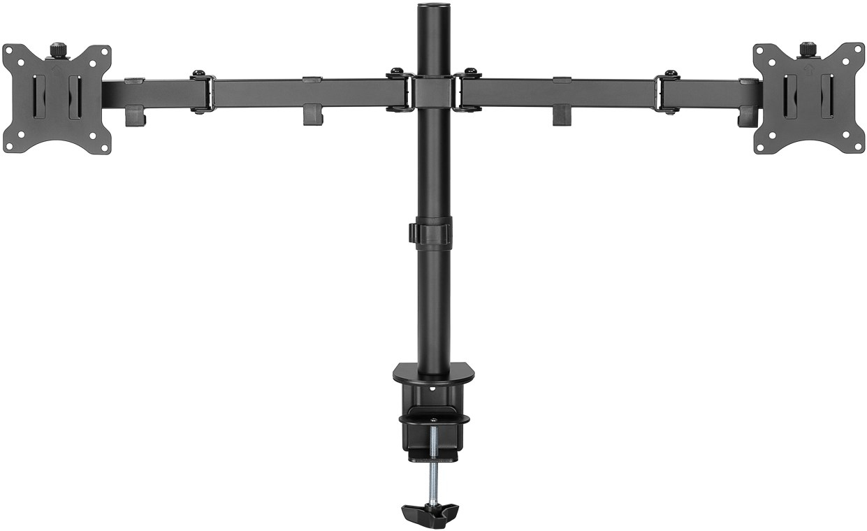 Goobay Doppel-Monitorhalterung Flex - Schwarz - Klemme - 8 kg - 43,2 cm (17 Zoll) - 81,3 cm (32 Zoll) - 100 x 100 mm, Ansicht 2