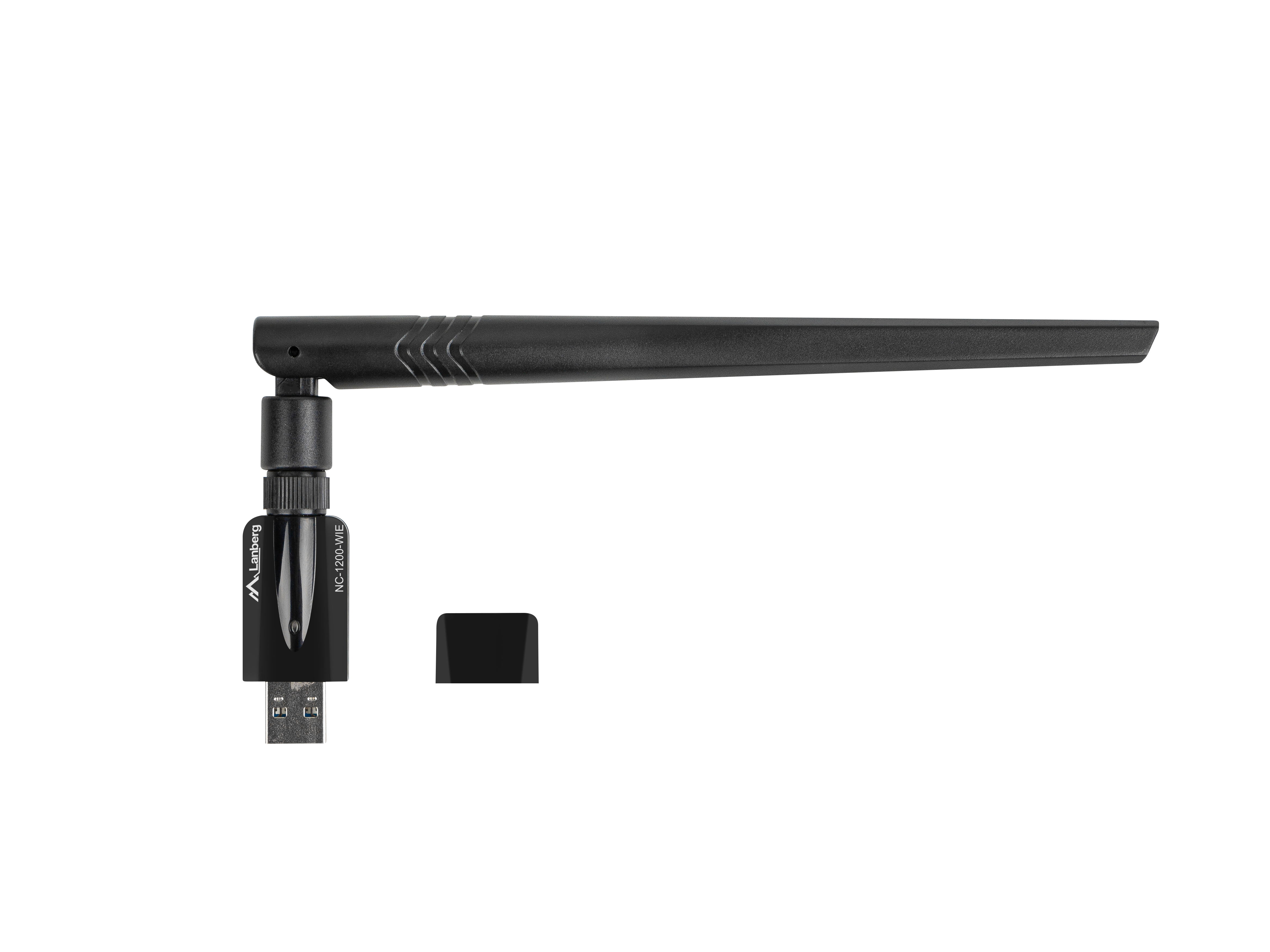 Lanberg NC-1200-WIE - Eingebaut - Kabellos - USB - WLAN - 1200 Mbit/s - Schwarz, Ansicht 4