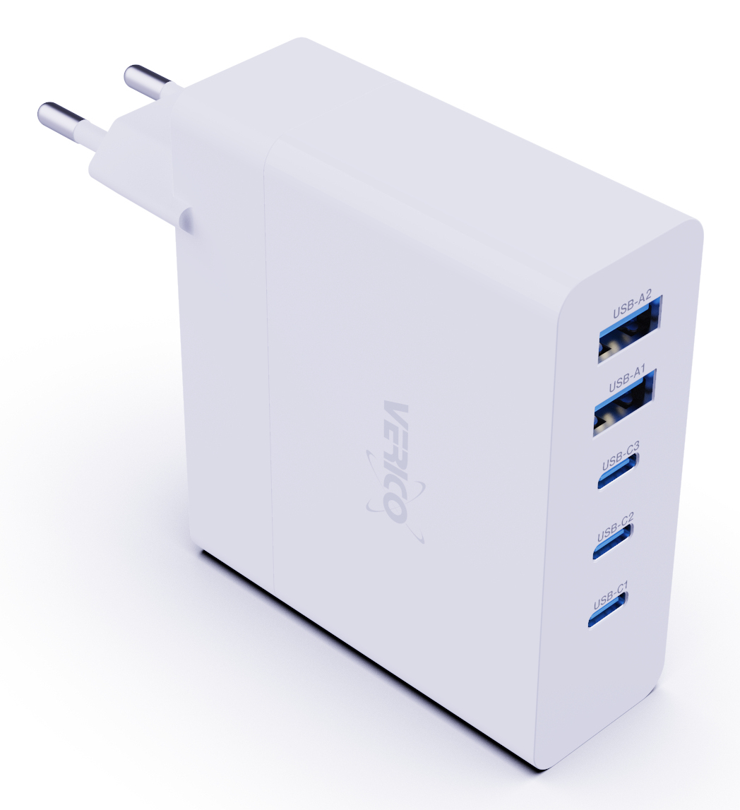 Verico Ladegerät Mojo GaN 140W PD 5-Port USB-A & USB-C WH retail, Ansicht 2